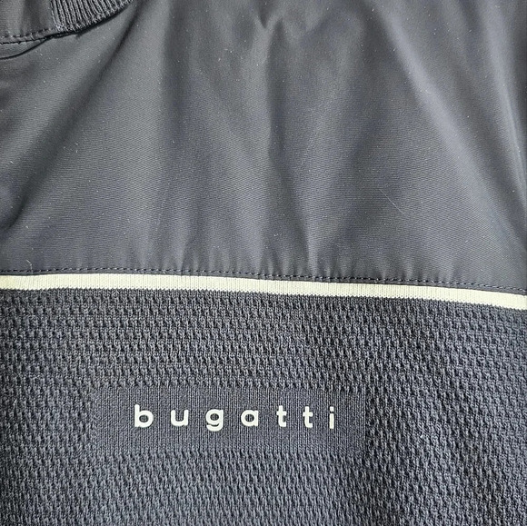 Bugatti Authentic Jacket Nylon/Knit Cotton Zipper Fitted Black  size L - Picture 10 of 16